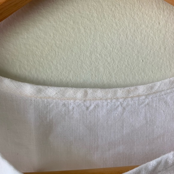 100% Linen White Oversized Top - Picture 6 of 8